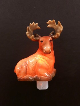 Porcelain Moose Night Light with Gift Box